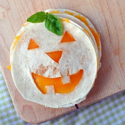 Jack-O-Lantern Quesadillas|Spoonful