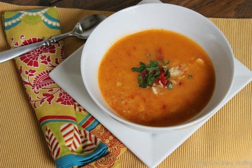 10-Minute Roasted Red Pepper Soup|Craving Something Healthy