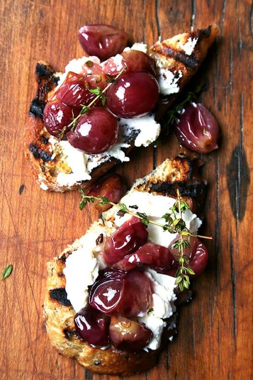 Roasted Grapes with Thyme and Ricotta|Alexandra Cooks