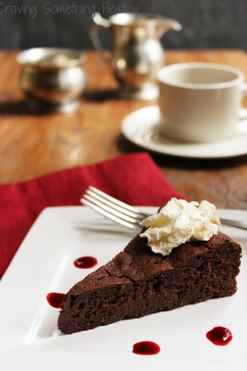 Low Sugar Flourless Chocolate Cake with Raspberry Sauce||Craving Something Healthy