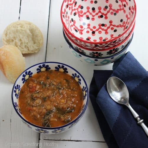 Lentil, Spicy Sausage and Spinach Soup {A Recipe ReDux}