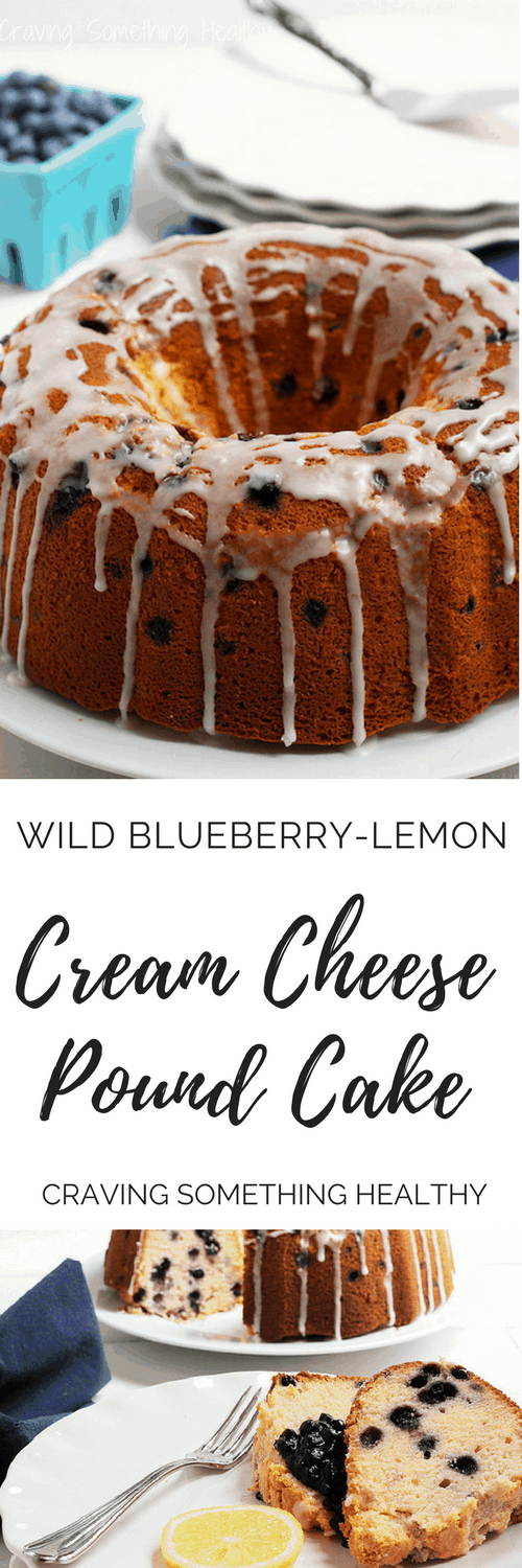 Treat yourself to your new favorite summer dessert! It's full of good-for-you antioxidants from wild blueberries. Wild Blueberry Lemon Cream Cheese Pound Cake|Craving Something Healthy