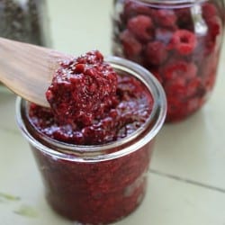a jar of Raspberry Orange Chia Jam by Nutrition Stripped