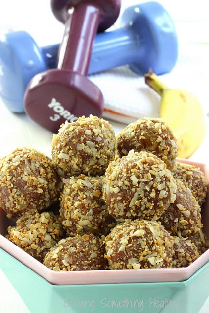 Chocolate, Banana, Peanut Butter Energy Bites|Craving Something Healthy