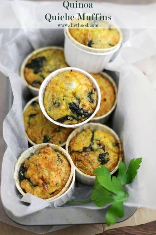 Quinoa Quiche Muffins with Spinach and Cheese|Diethood