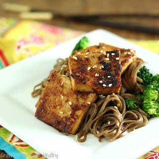 Maple Miso Tofu with Broccoli and Soba Noodles