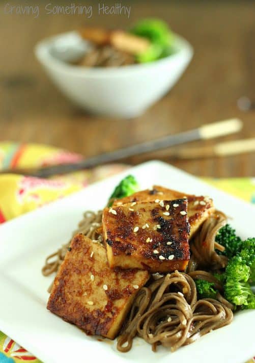 Maple Miso Tofu with Broccoli and Soba Noodles|Craving Something Healthy
