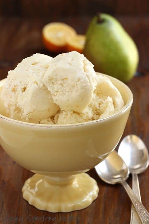 Skinny Pear and Meyer Lemon Ice Cream|Craving Something Healthy