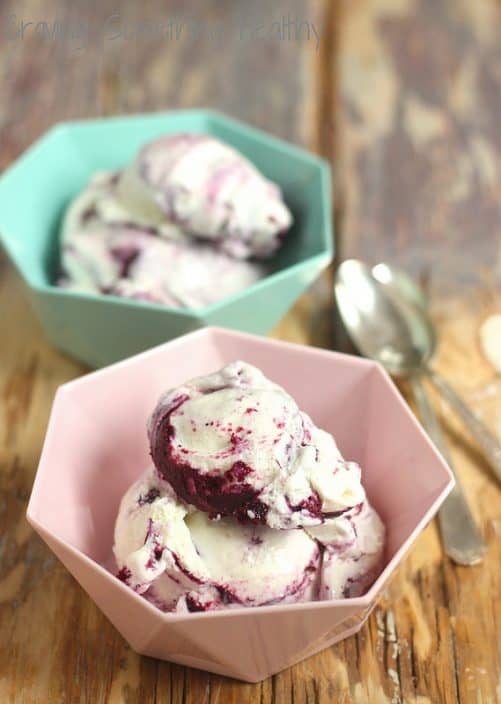 Bluebarb Cheesecake Ice Cream|Craving Something Healthy