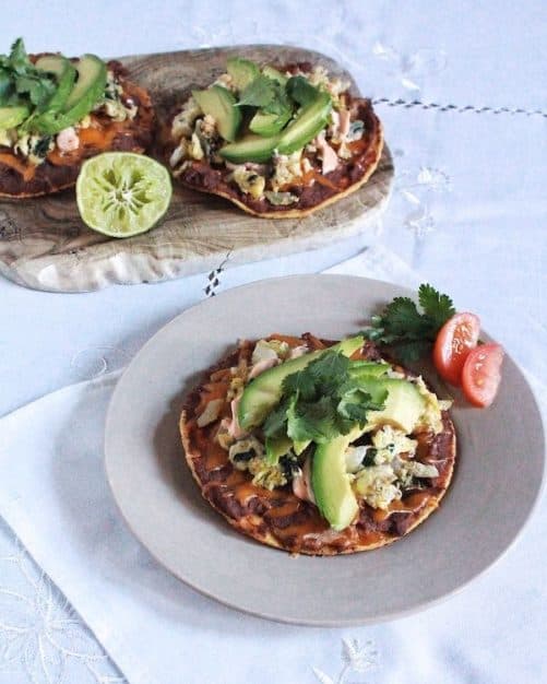 Scrambled Egg Tostatas with Black Beans & Avocado|Big Girls Small Kitchen