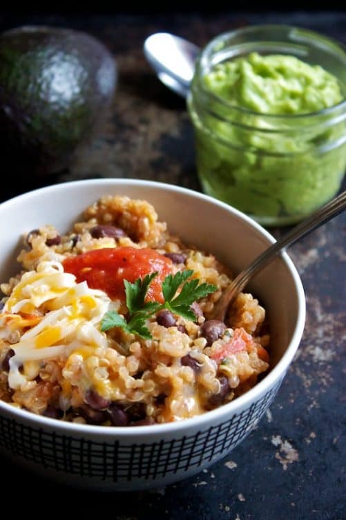 Mexican Quinoa with Lazy Guacamole|Kitchen Simplicity