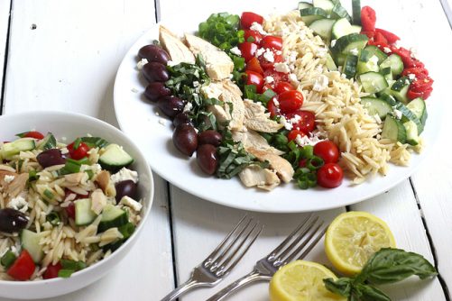 Chicken and Orzo Greek Salad