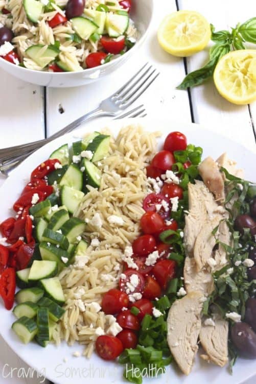 Greek Chicken and Orzo Salad|Craving Something Healthy