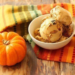 Pumpkin Pie Ice Cream with Bourbon and Spiced Praline Pecans|Craving Something Healthy
