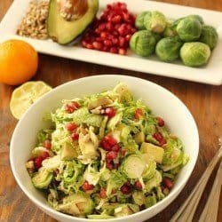 Brussels Sprout Slaw with Pomegranate and Avocado|Craving Something Healthy