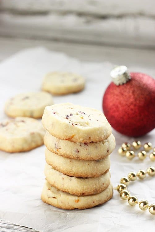 Cranberry Orange Shortbread Cookies