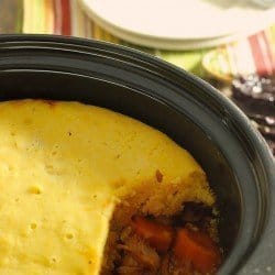 Slow Cooker Smoky Barbecue Chicken Pot Pie with Cornbread Crust|Craving Something Healthy