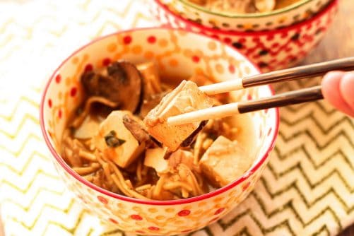 Miso Noodle Bowls with Tofu and Mushrooms|Craving Something Healthy