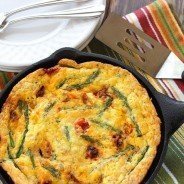 Rice Frittata with Caramelized Tomatoes & Asparagus