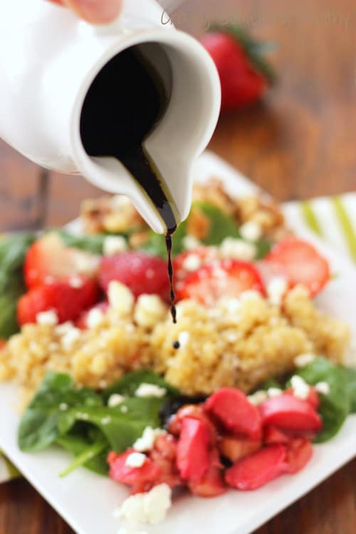 Strawberry Rhubarb Spinach Salad|Craving Something Healthy