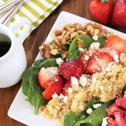 Strawberry Rhubarb Spinach Salad|Craving Something Healthy