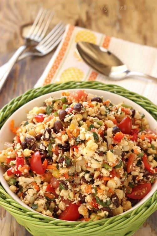 Southwest Cauliflower Rice Confetti Salad|Craving Something Healthy