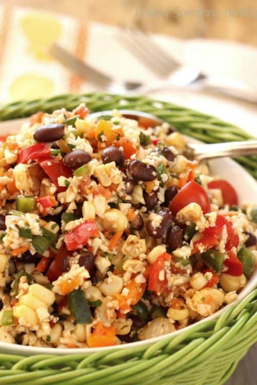 Southwest Cauliflower Rice Confetti Salad|Craving Something Healthy