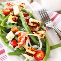 Summer Green Bean Salad with Grilled Halloumi | Craving Something Healthy