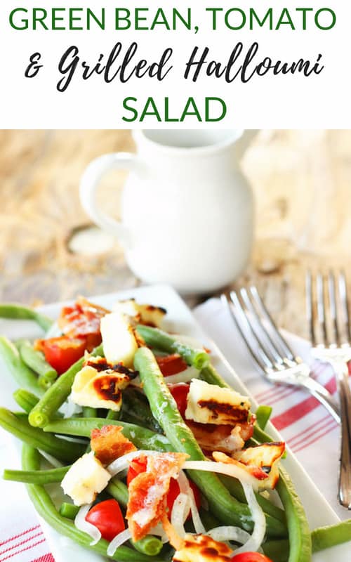 Summer Green Bean and Tomato Salad with Grilled Halloumi |Craving Something Healthy