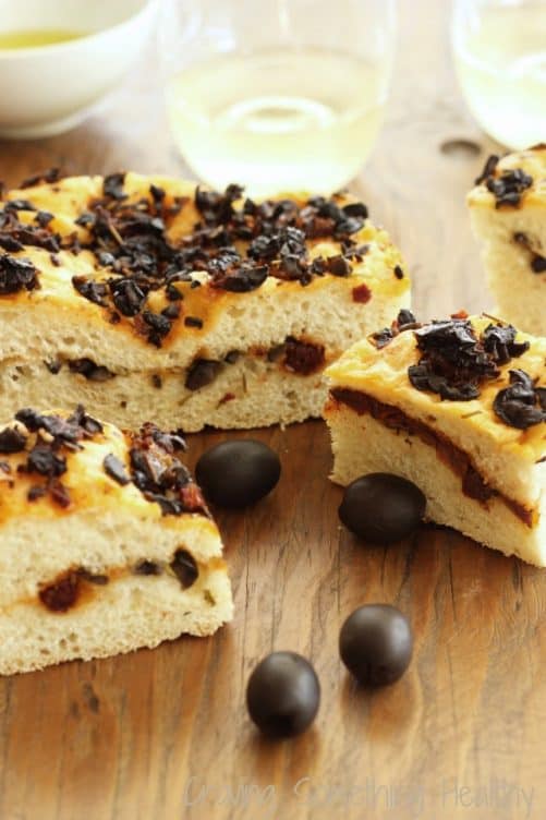 Black Olive and Sun Dried Tomato Focaccia|Craving Something Healthy