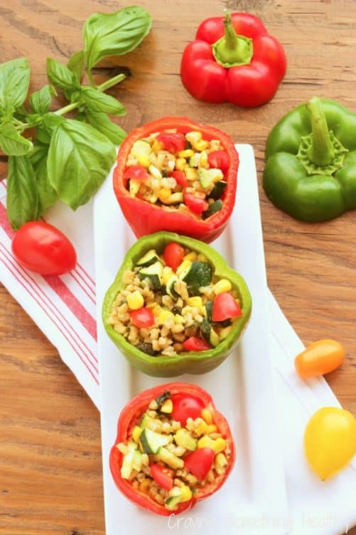 Garden Stuffed Sweet Peppers {Recipe ReDux}|Craving Something Healthy