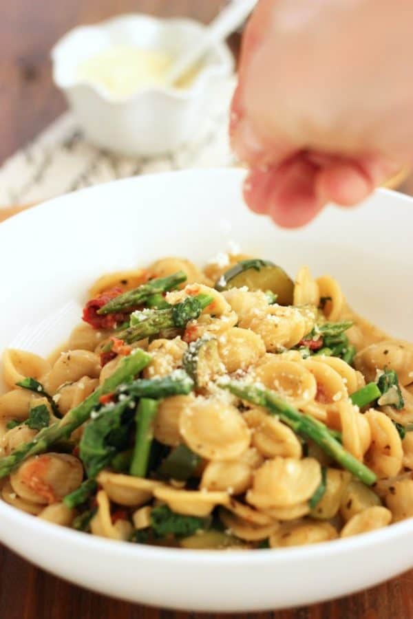 One Pan Orecchiette Primavera