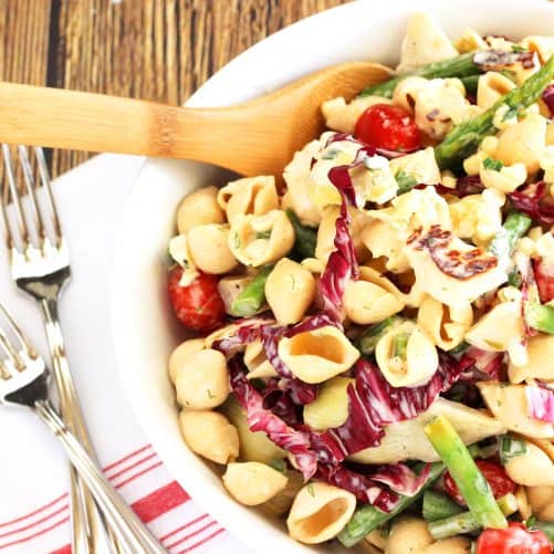 Farmers Market Pasta Salad with Lemon-Herb Buttermilk Dressing|Craving Something Healthy