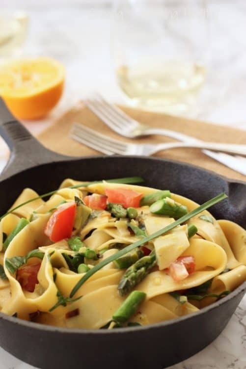 One Skillet Pappardelle Primavera|Craving Something Healthy