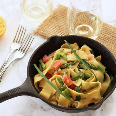 One Skillet Pappardelle Primavera|Craving Something Healthy