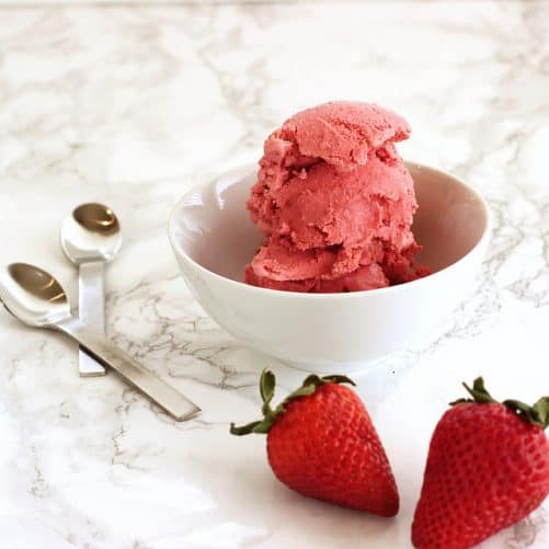 Roasted Strawberry Cheesecake Sorbet|Craving Something Healthy