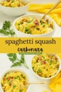 spaghetti squash carbonara pinterest pin.