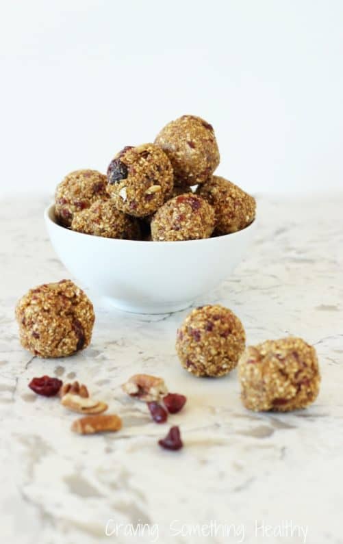 Cranberry Pumpkin Spice Energy Bites|Craving Something Healthy