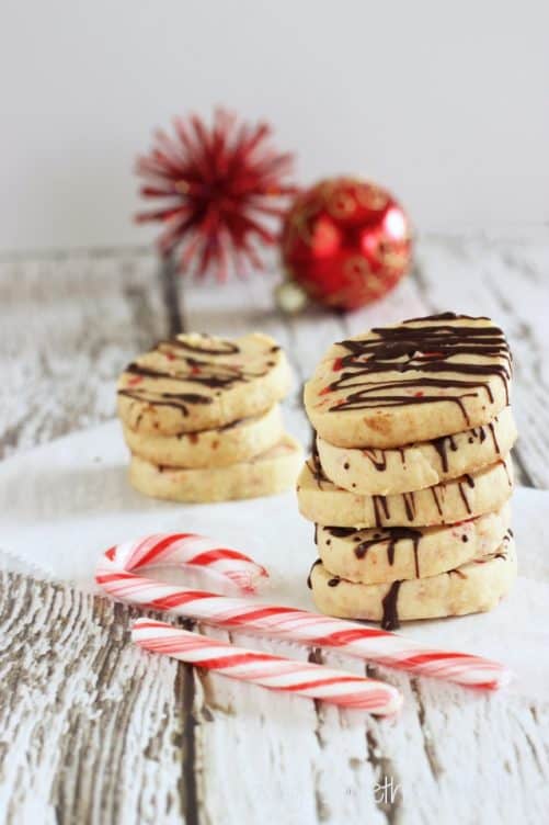 Chocolate Peppermint Slice ‘n Bake Christmas Cookies