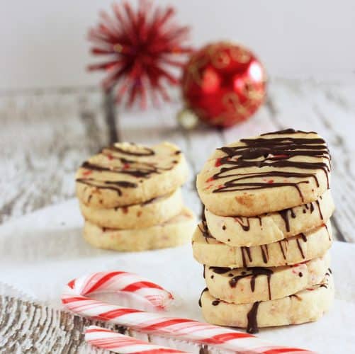 Peppermint Shortbread Cookies