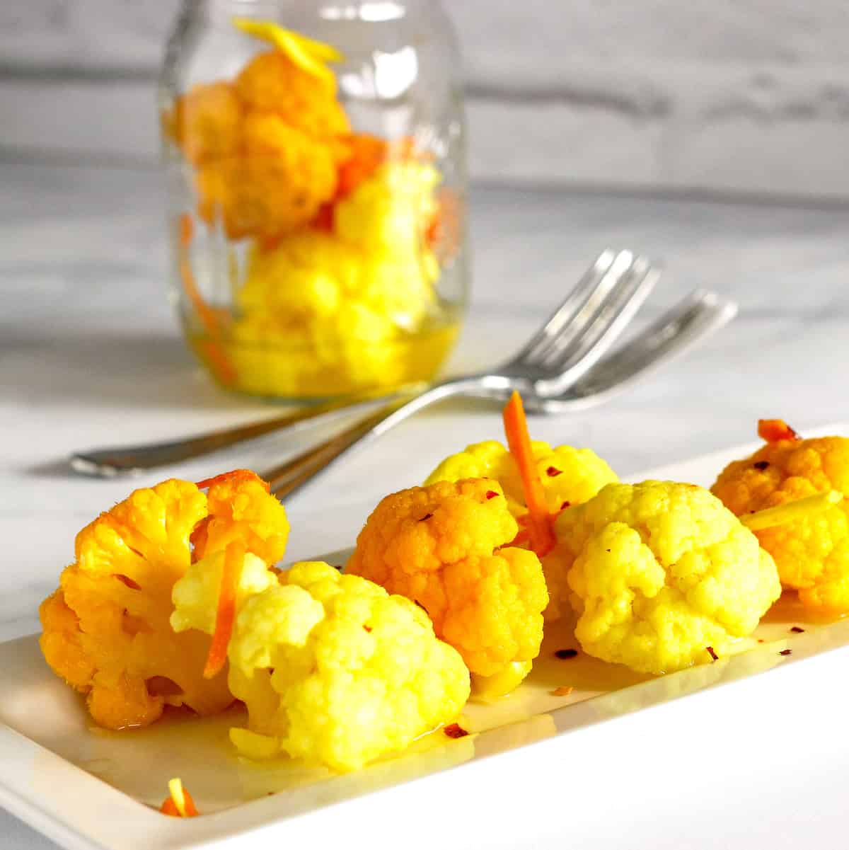 Pickled Cauliflower with Turmeric & Ginger