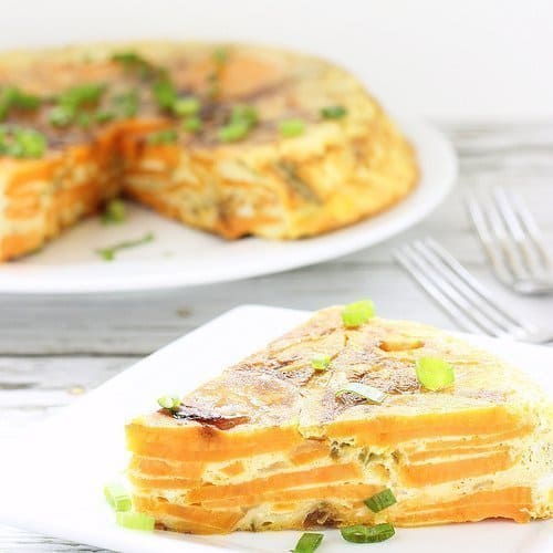 A perfect protein-packed breakfast with leftovers for dinner! Spanish Tortilla with Sweet Potatoes and Hatch Chilis|Craving Something Healthy 