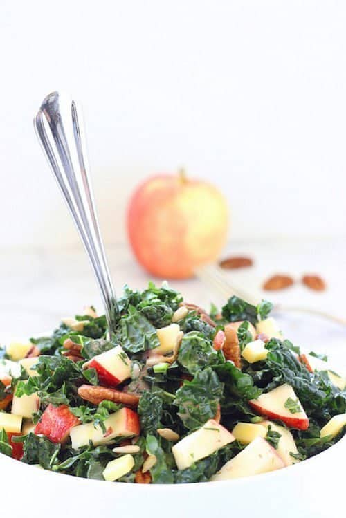 Kale Apple Salad with Cranberry Vinaigrette