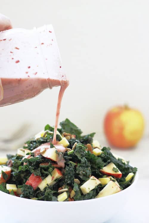 Kale Apple Salad with Cranberry Vinaigrette|Craving Something Healthy