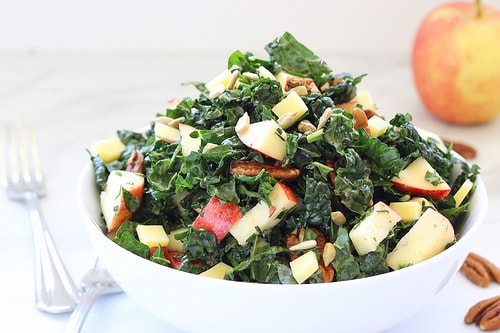 Kale Apple Salad with Cranberry Vinaigrette|Craving Something Healthy