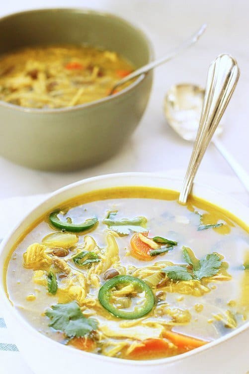 Coconut Curry Chicken and Lentil Soup|Craving Something Healthy