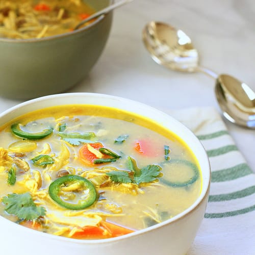 Coconut Curry Chicken and Lentil Soup|Craving Something Healthy