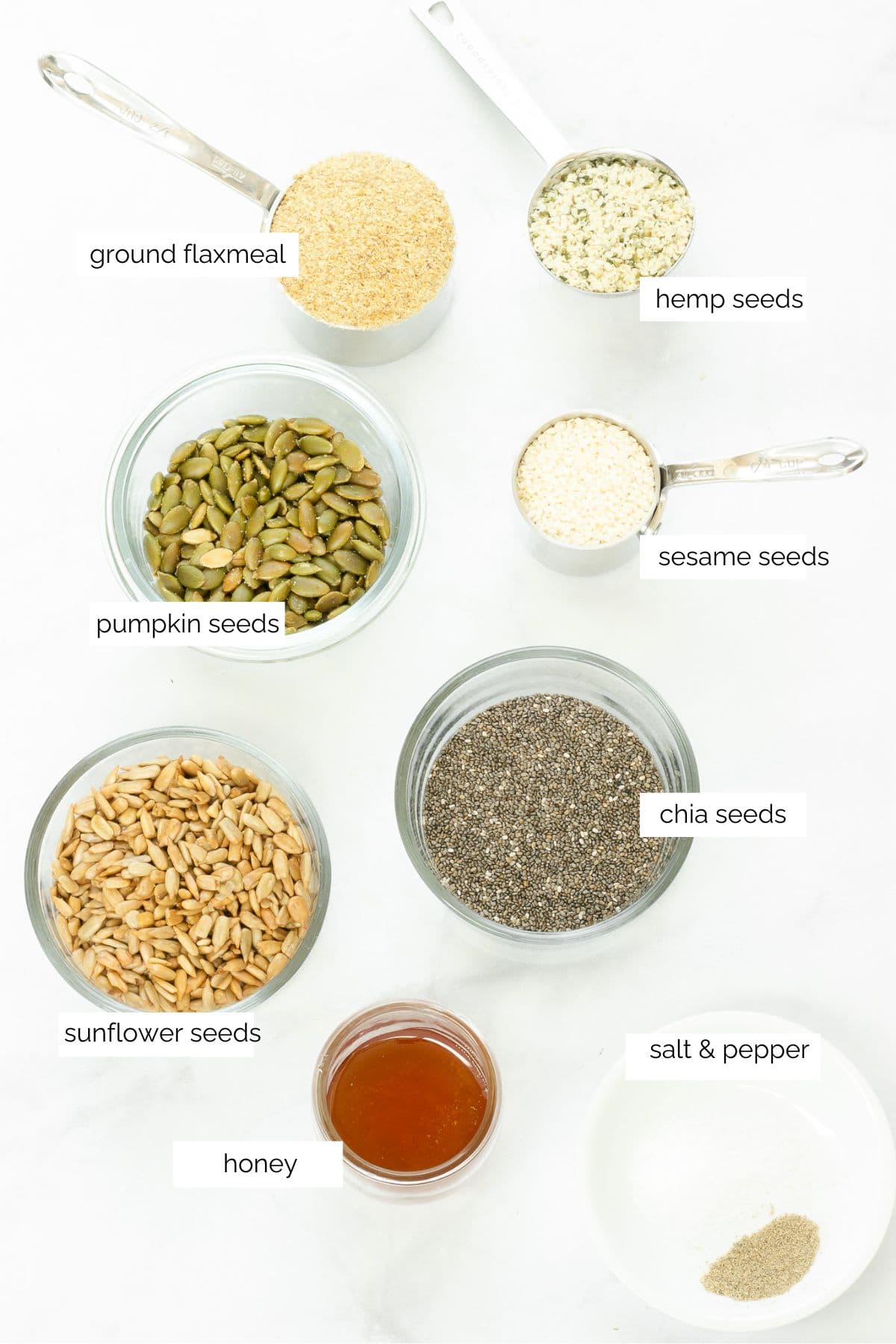 Ingredients needed to make seed crackers