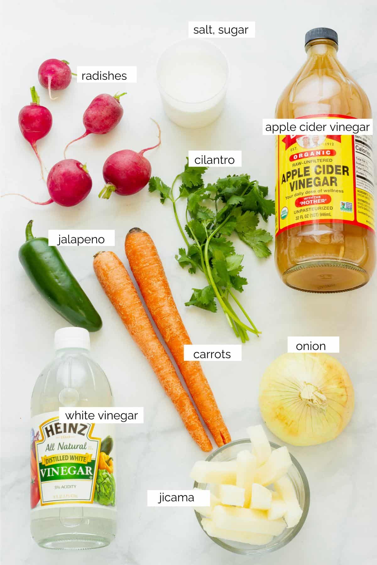 Ingredients for Mexican pickled vegetables
