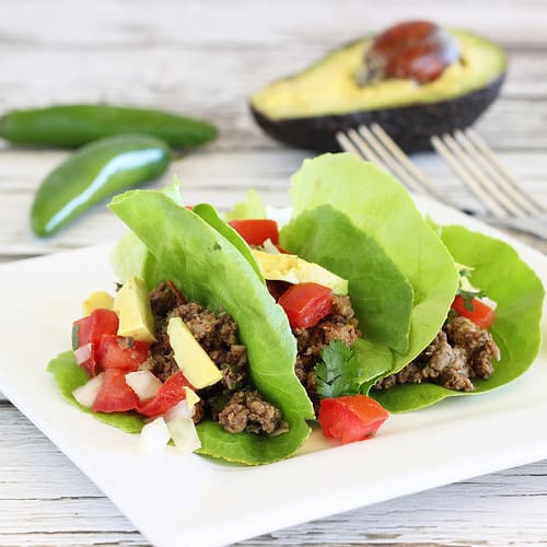 Lean Ground Beef and Mushroom Lettuce Tacos|Craving Something Healthy